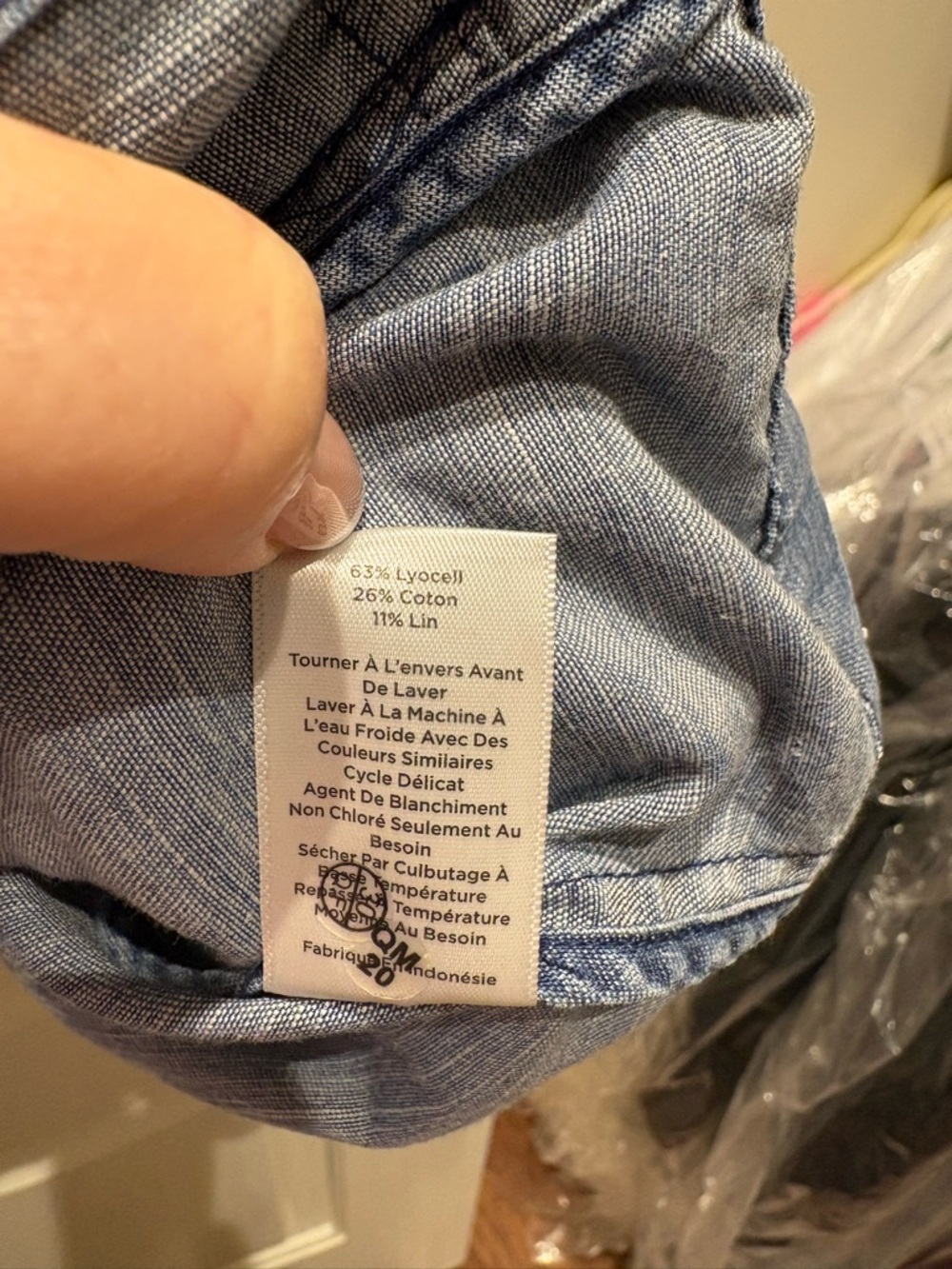 Denim Utility Jacket with Drawstring Waist - Light Blue - Picture 5 of 5